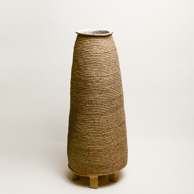 Ceramic vessel handmade by Mali Taylor, a Melbourne based ceramic artist currently exploring the parameters of coil methodology within her practice.