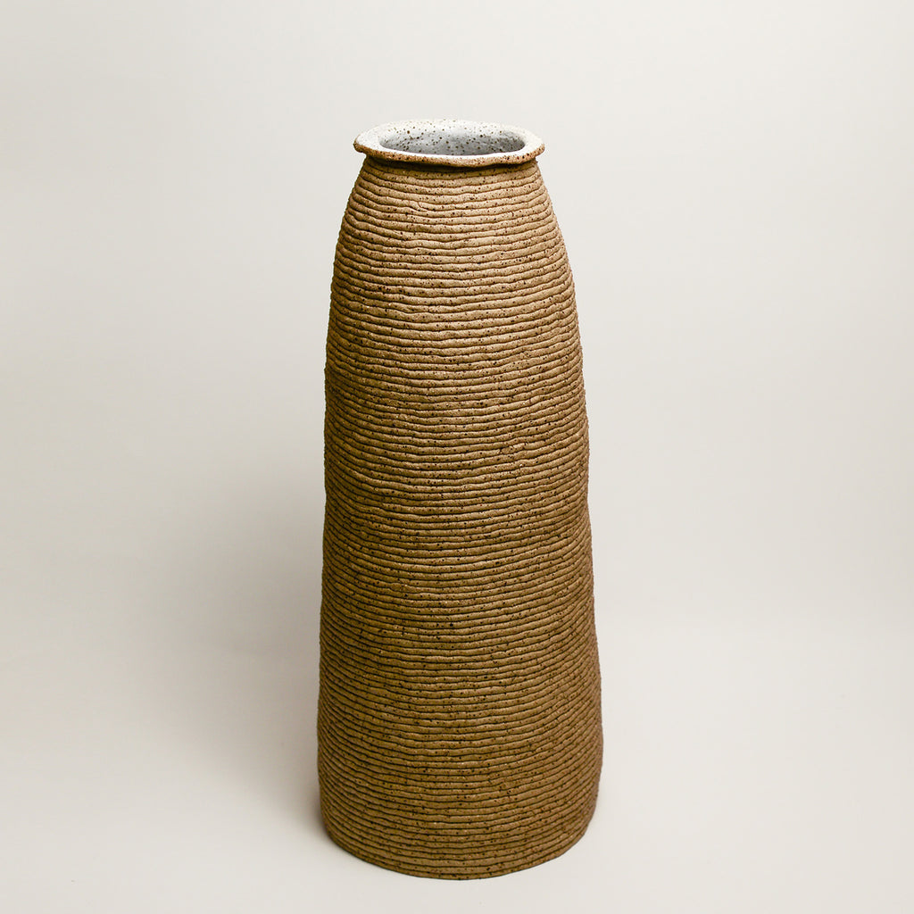 Ceramic vessel handmade by Mali Taylor, a Melbourne based ceramic artist currently exploring the parameters of coil methodology within her practice.