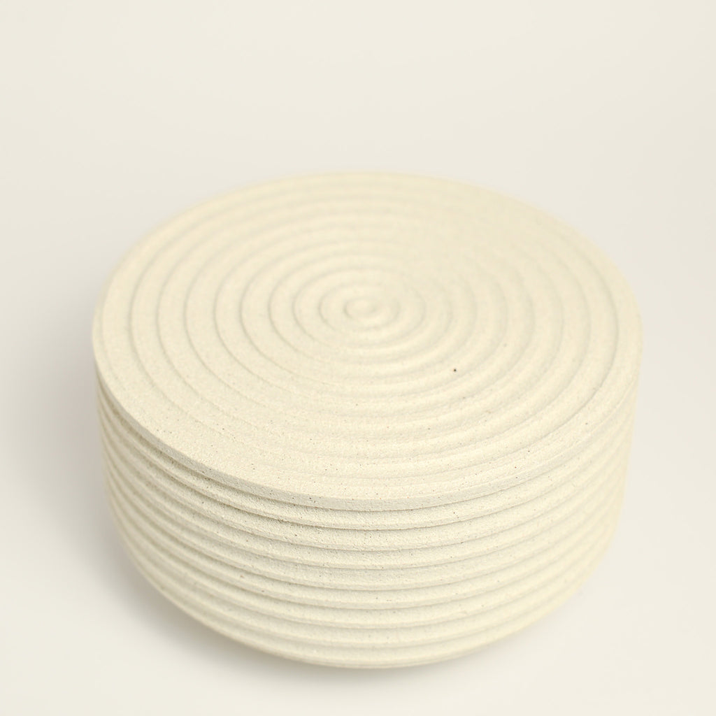 From her small studio in the Dandenong Ranges, Melinda Wallis strives for beauty in the form and surface. Simple designs can prove challenging, however this keeps her engaged as she continues to search for that one perfect piece. that enigma. She uses textured clays, often blending two or three together. The wheel gives Melinda her individual parts, and her hands assemble the finished product. The process is by far the main event for Melinda.