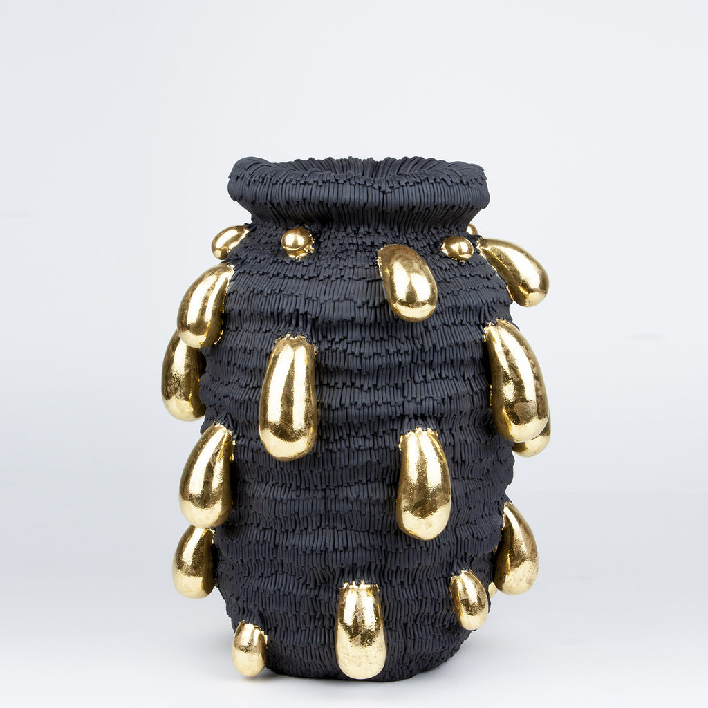 Ceramic sculpture by French artist Mathieu Frossard, as part of his exhibition 'Workflow'. Mathieu Frossard creates works that stand somewhere between art, design and craft.