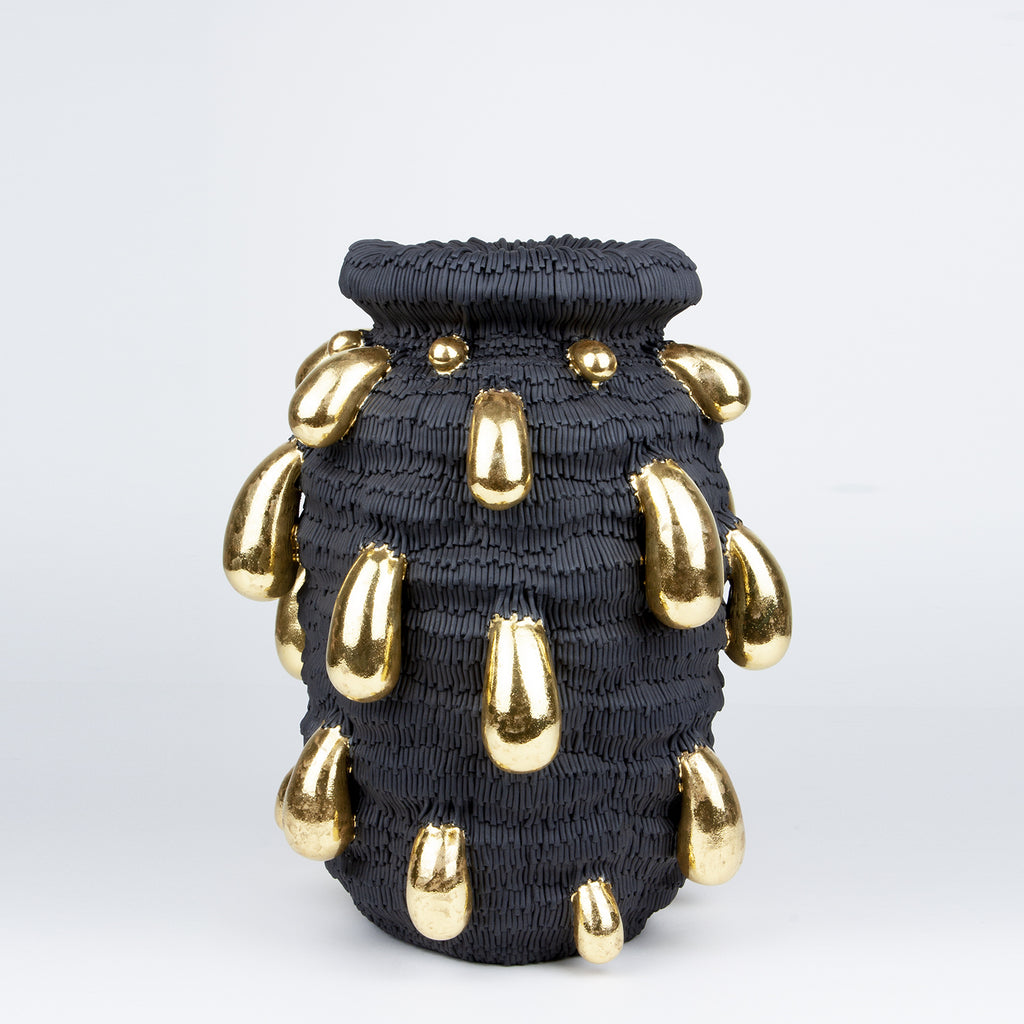 Ceramic sculpture by French artist Mathieu Frossard, as part of his exhibition 'Workflow'. Mathieu Frossard creates works that stand somewhere between art, design and craft.