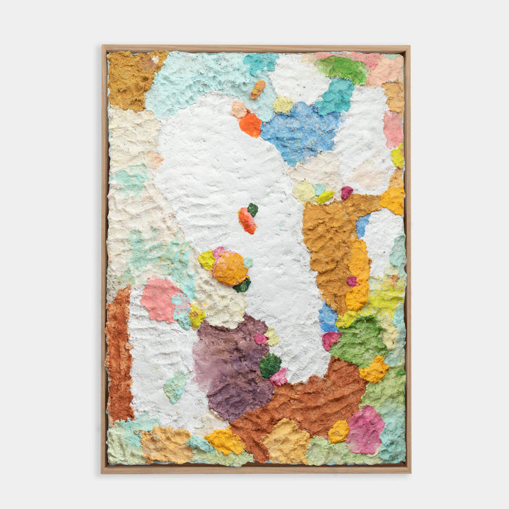 Introducing the work of Morgana Celeste, a Melbourne-based emerging artist showcasing her artworks at pépite in her first solo show. Morgana’s textural, three-dimensional abstract works sit somewhere between painting and sculpture, resulting in vivid and tactile statement pieces.