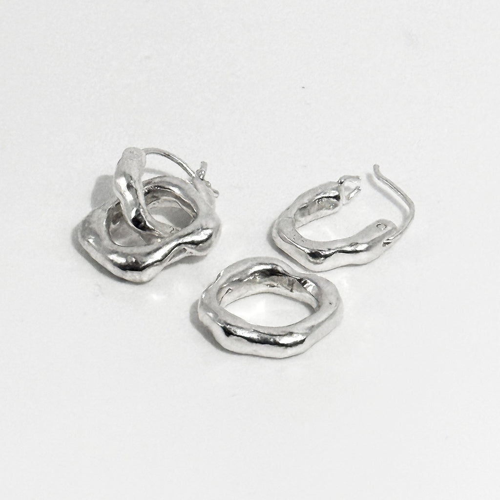 Silver Squiggle Earrings