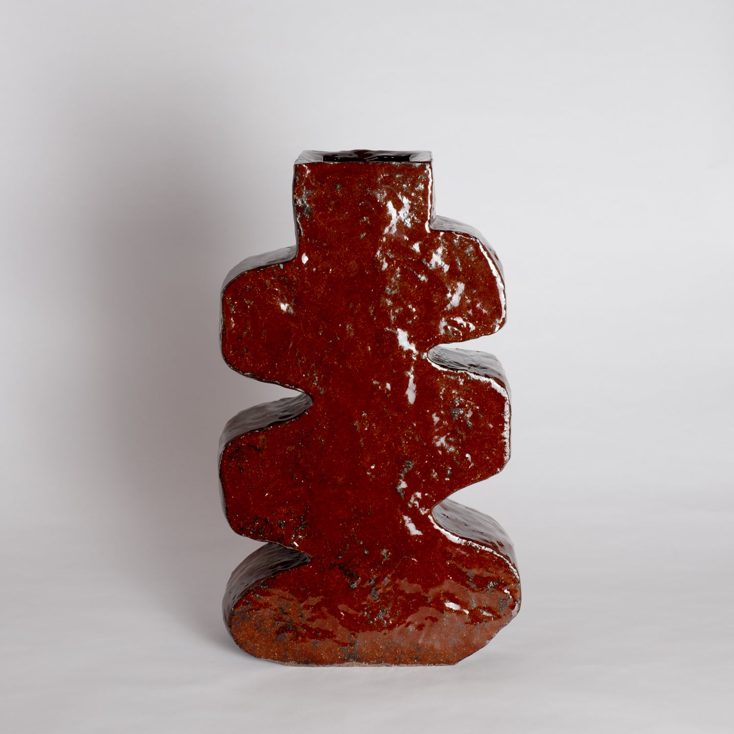 Large Squiggle Vessel - Burgundy