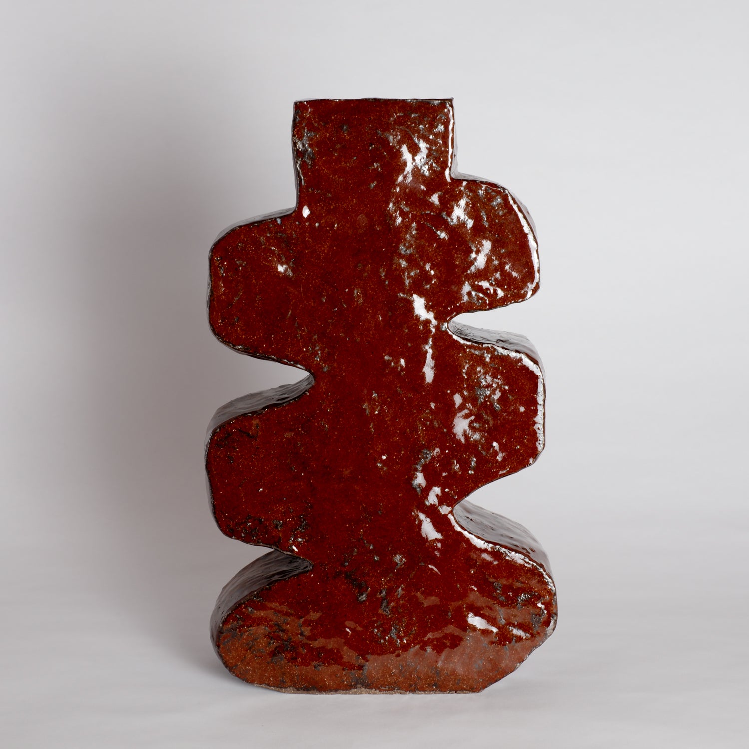 Large Squiggle Vessel - Burgundy