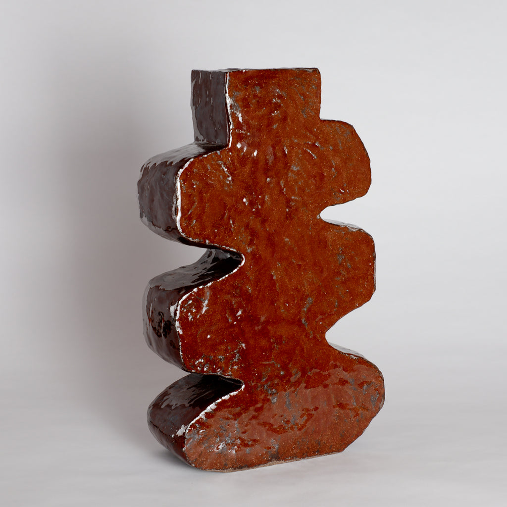 Large Squiggle Vessel - Burgundy