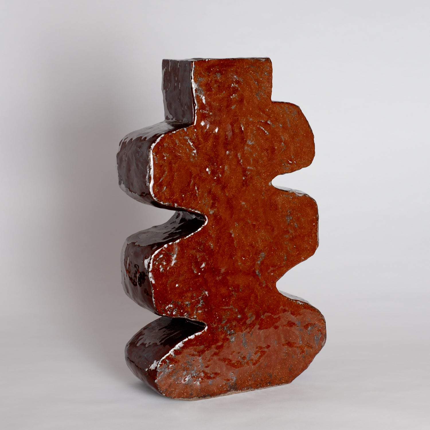 Large Squiggle Vessel - Burgundy