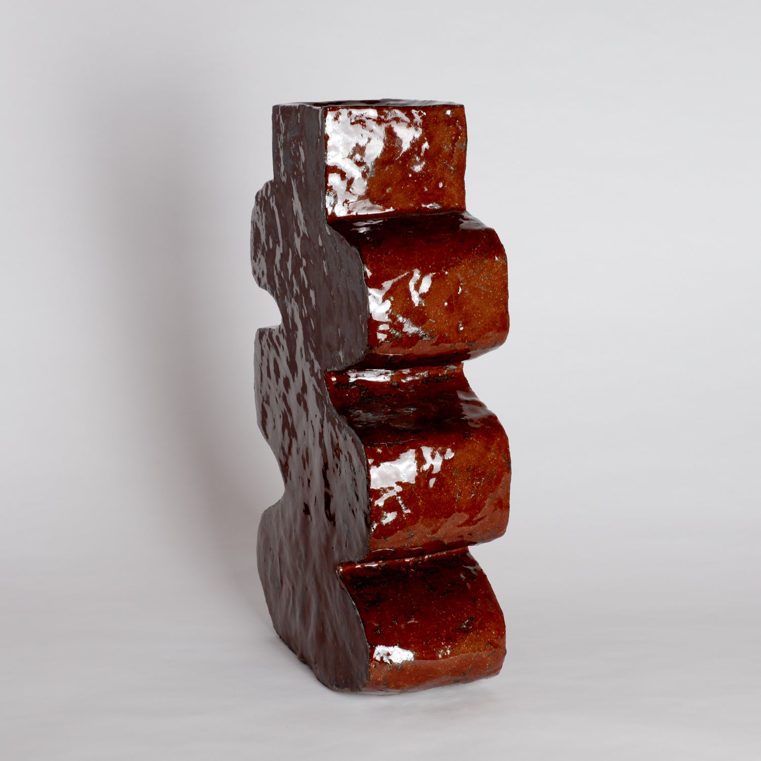 Large Squiggle Vessel - Burgundy