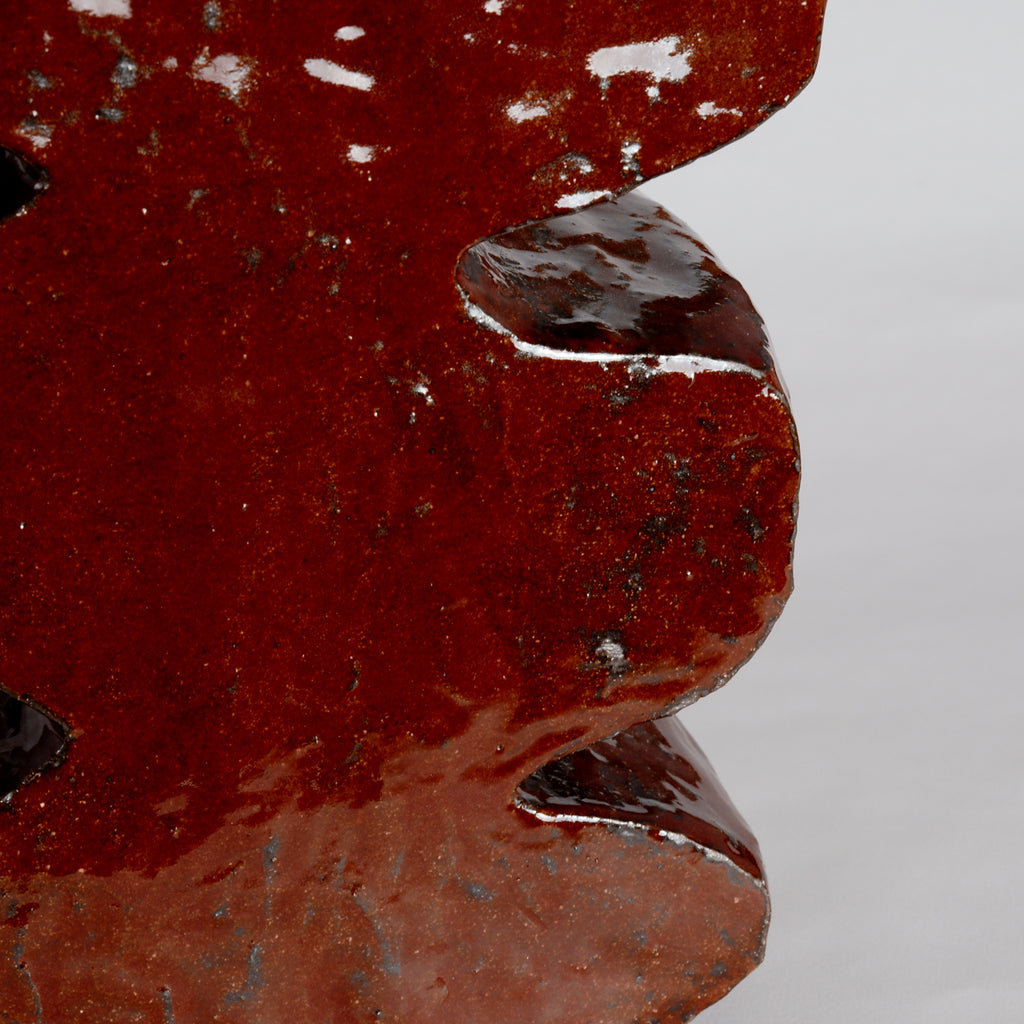 Large Squiggle Vessel - Burgundy