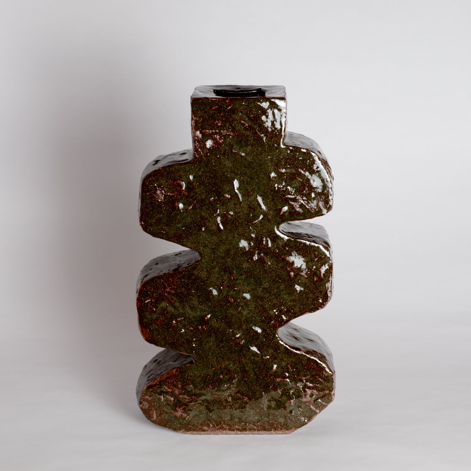 Large Squiggle Vessel - Forest Green