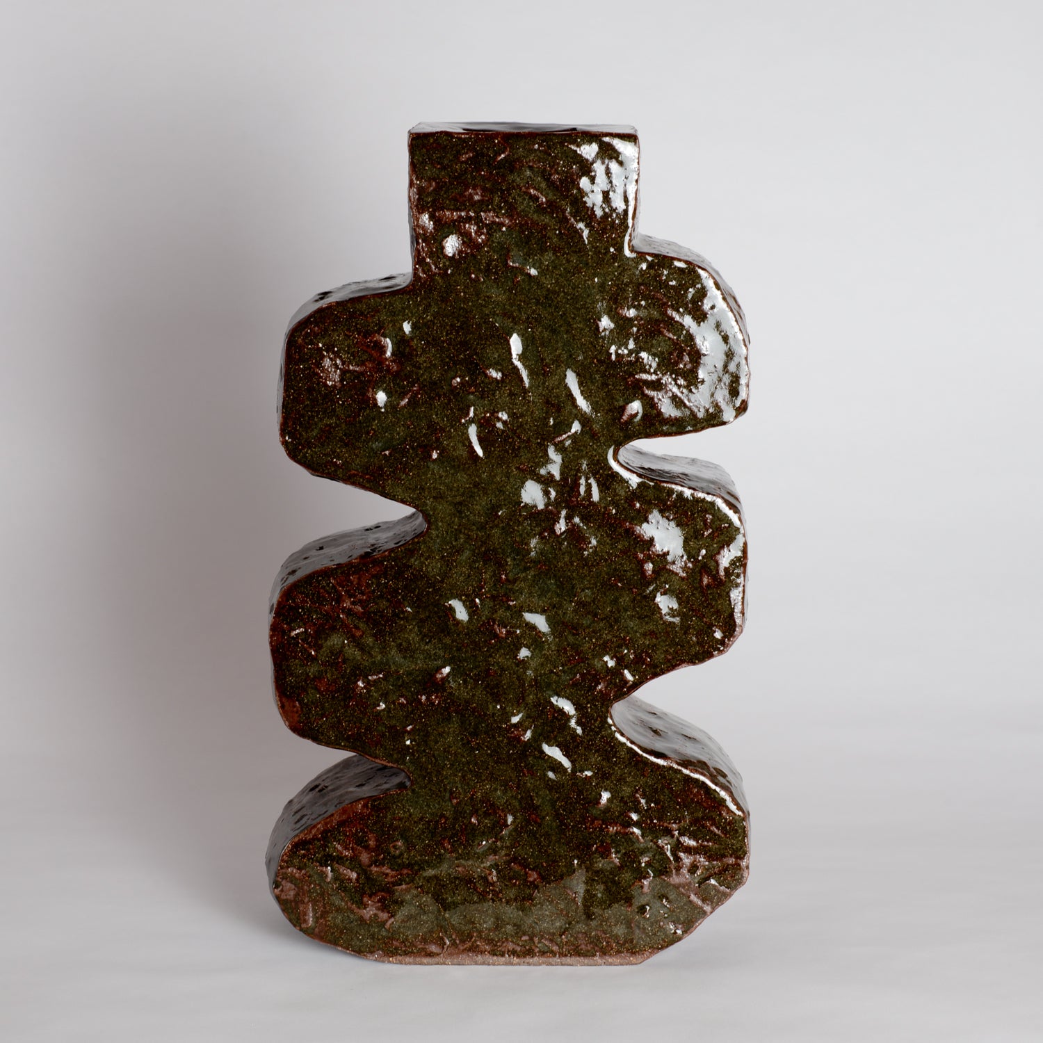 Large Squiggle Vessel - Forest Green