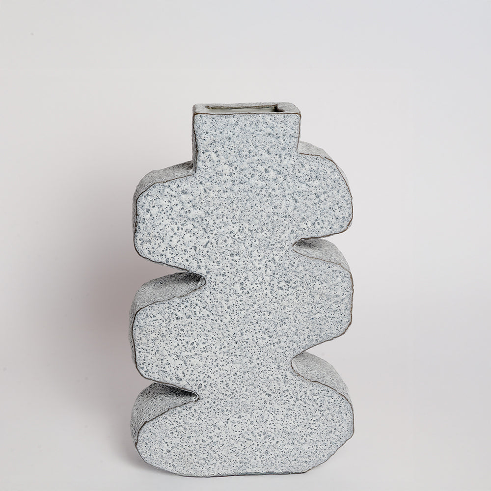 Ceramic Vase handmade by London born, Melbourne based potter Sharon Alpren. Sharon makes sculptural, yet practical pieces for the home. The characteristics of the clay, the glaze and the fire direct her hand-built and wheel-thrown contemporary ceramics. 