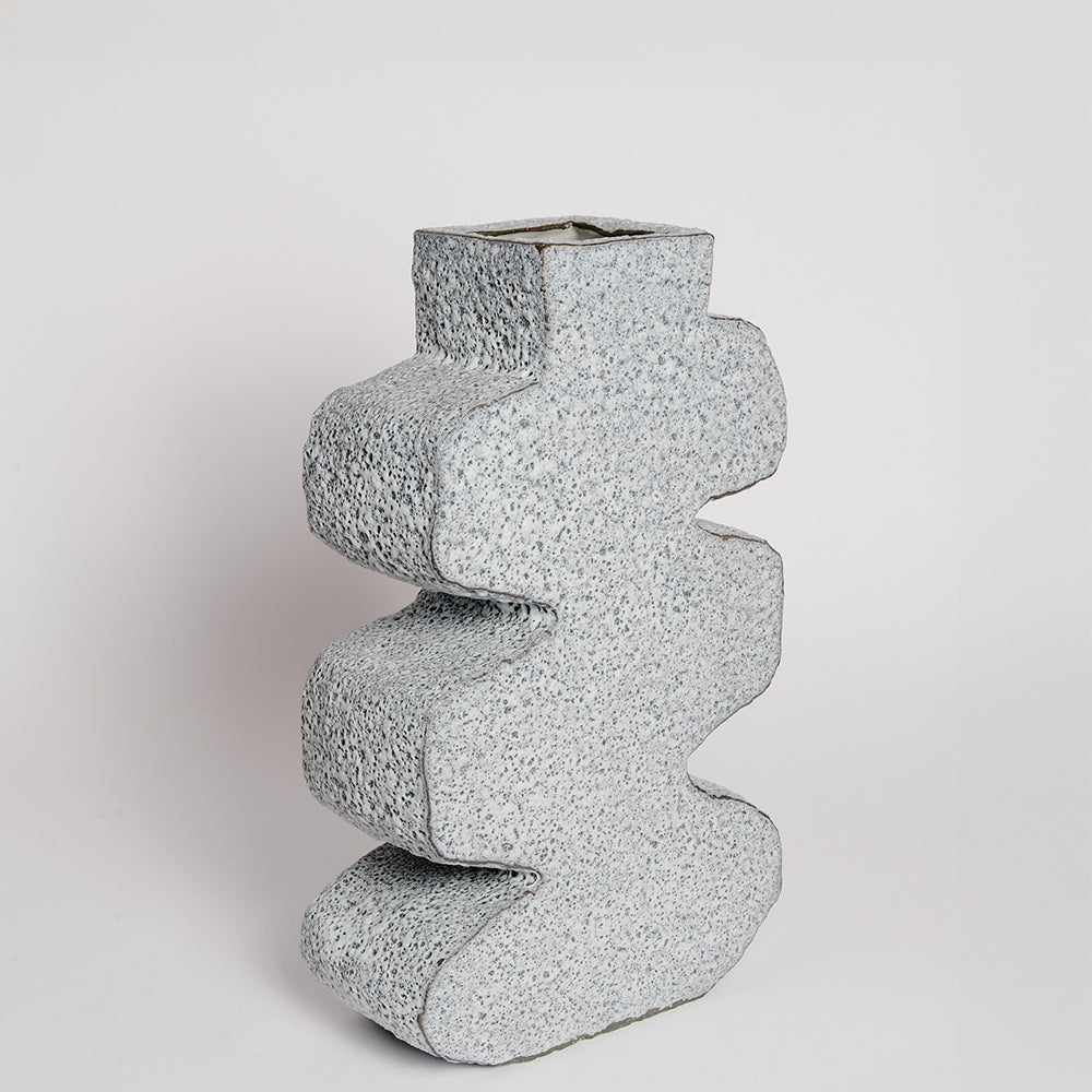 Ceramic Vase handmade by London born, Melbourne based potter Sharon Alpren. Sharon makes sculptural, yet practical pieces for the home. The characteristics of the clay, the glaze and the fire direct her hand-built and wheel-thrown contemporary ceramics. 