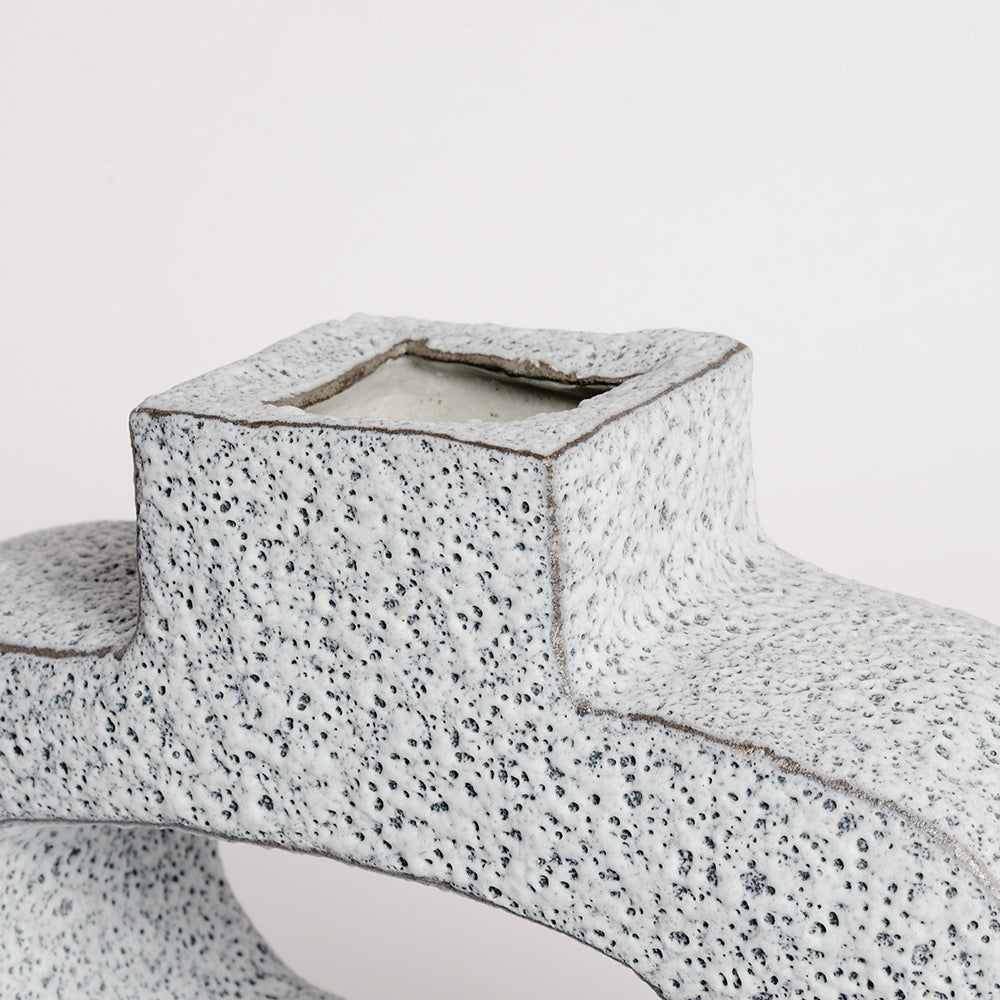 Ceramic Vase handmade by London born, Melbourne based potter Sharon Alpren. Sharon makes sculptural, yet practical pieces for the home. The characteristics of the clay, the glaze and the fire direct her hand-built and wheel-thrown contemporary ceramics. 