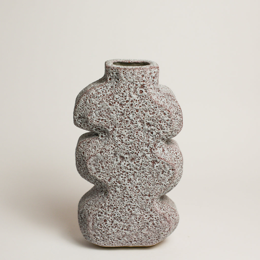 Ceramic Vase handmade by London born, Melbourne based potter Sharon Alpren. Sharon makes sculptural, yet practical pieces for the home. The characteristics of the clay, the glaze and the fire direct her hand-built and wheel-thrown contemporary ceramics. 