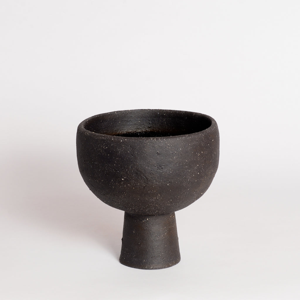 Tiny Black Ceramic Vessel