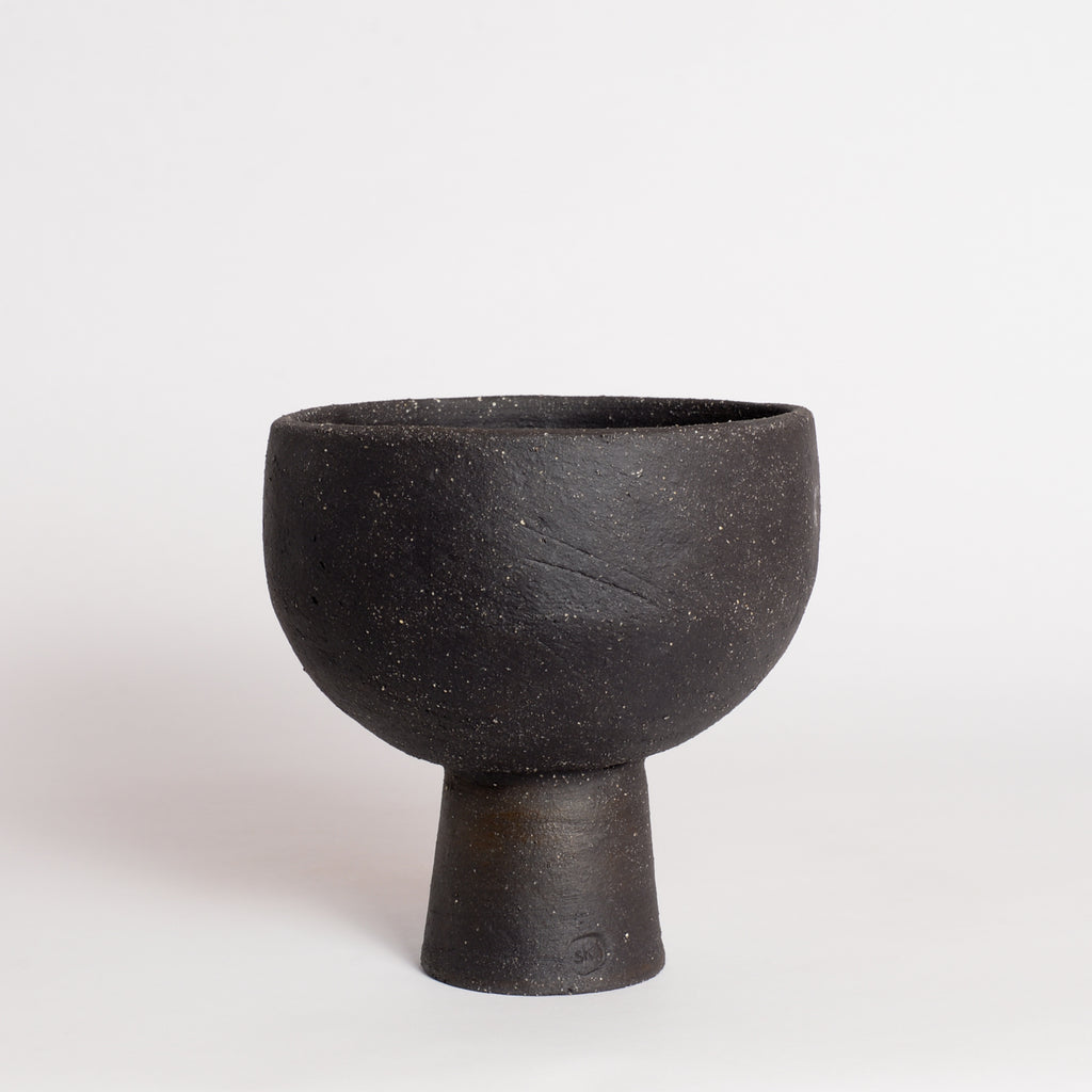 Tiny Black Ceramic Vessel
