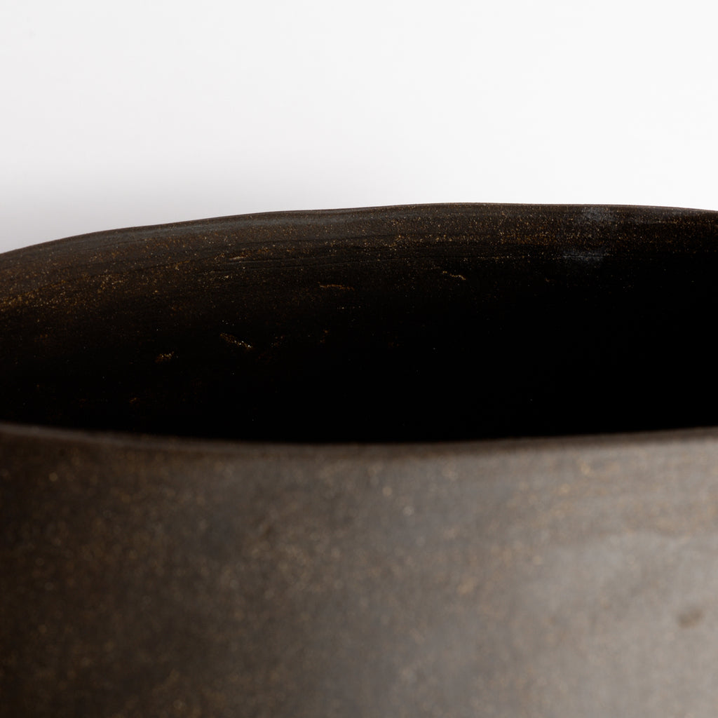 Extra Large Ceramic Black Vessel With Links