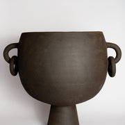 Ceramic Black Vessel With Links - Extra Large