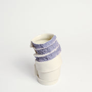 Small Porcelain vase purple rim handmade by Perth ceramicist Studio Mulders