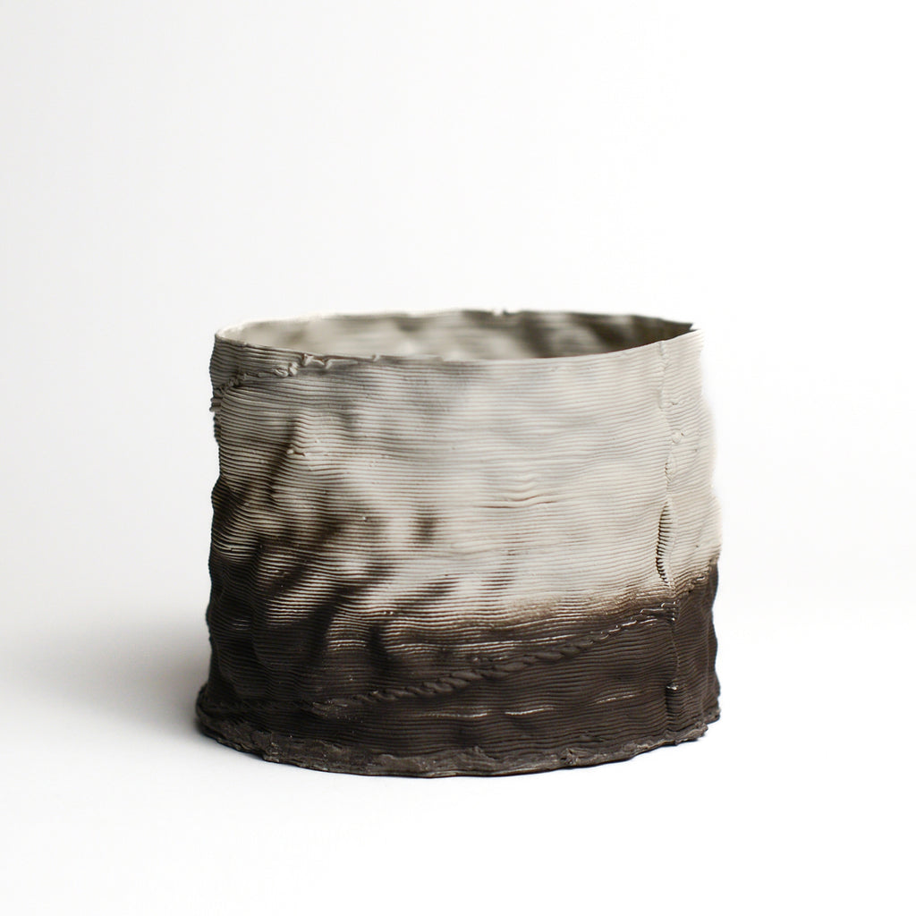 Porcelain sculpture made by Alterfact using 3D printing techniques in clay. Alterfact is an Australian duo composed of ceramicist Lucile Sciallano and designer Ben Landau based in Melbourne where they create contemporary ceramics using 3D printing techniques.