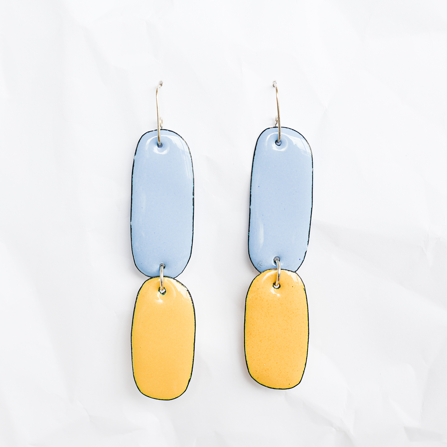 Enamel earrings handmade by Melbourne jeweller Jenna O'Brien