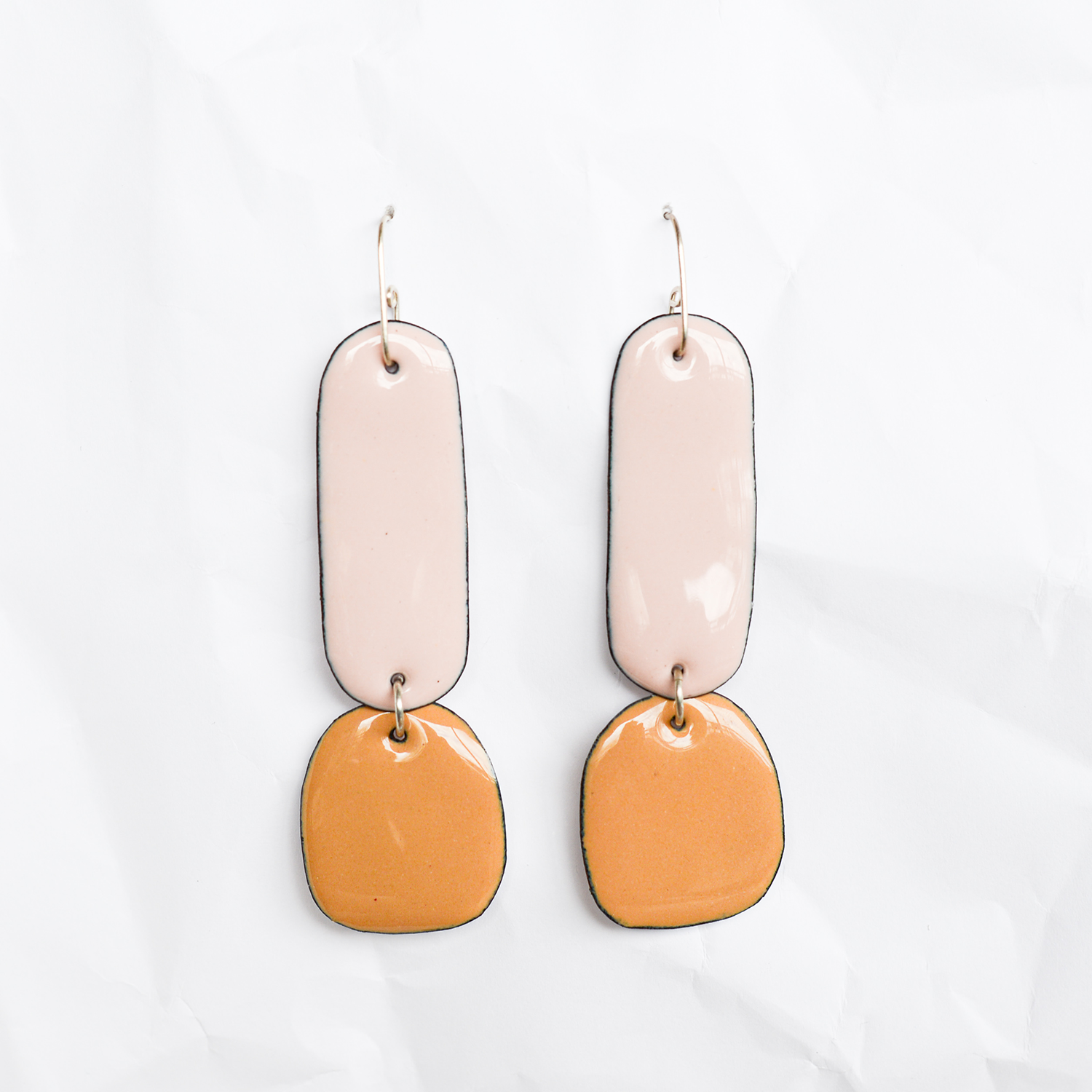 Enamel earrings handmade by Melbourne jeweller Jenna O'Brien