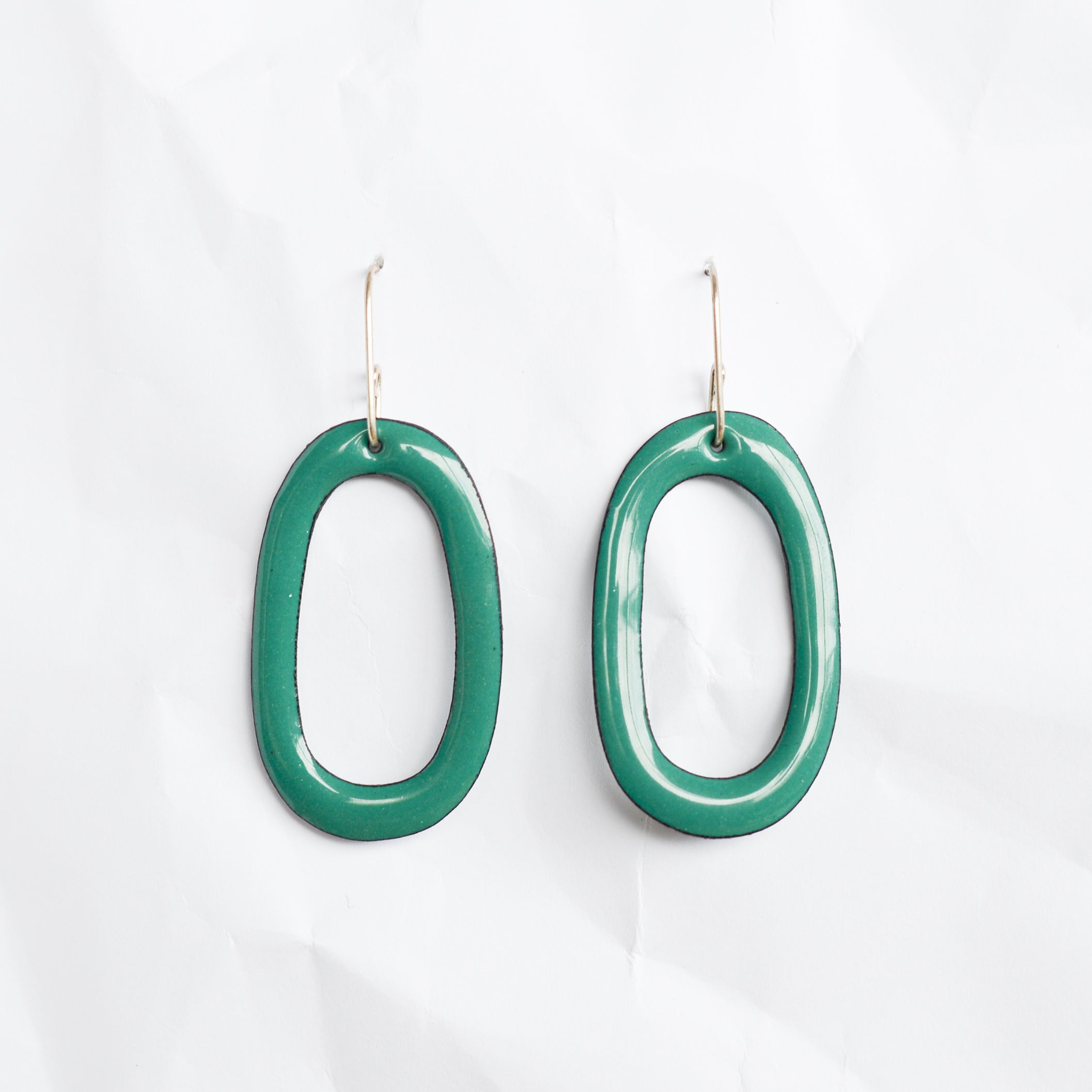 Enamel earrings handmade by Melbourne jeweller Jenna O'Brien