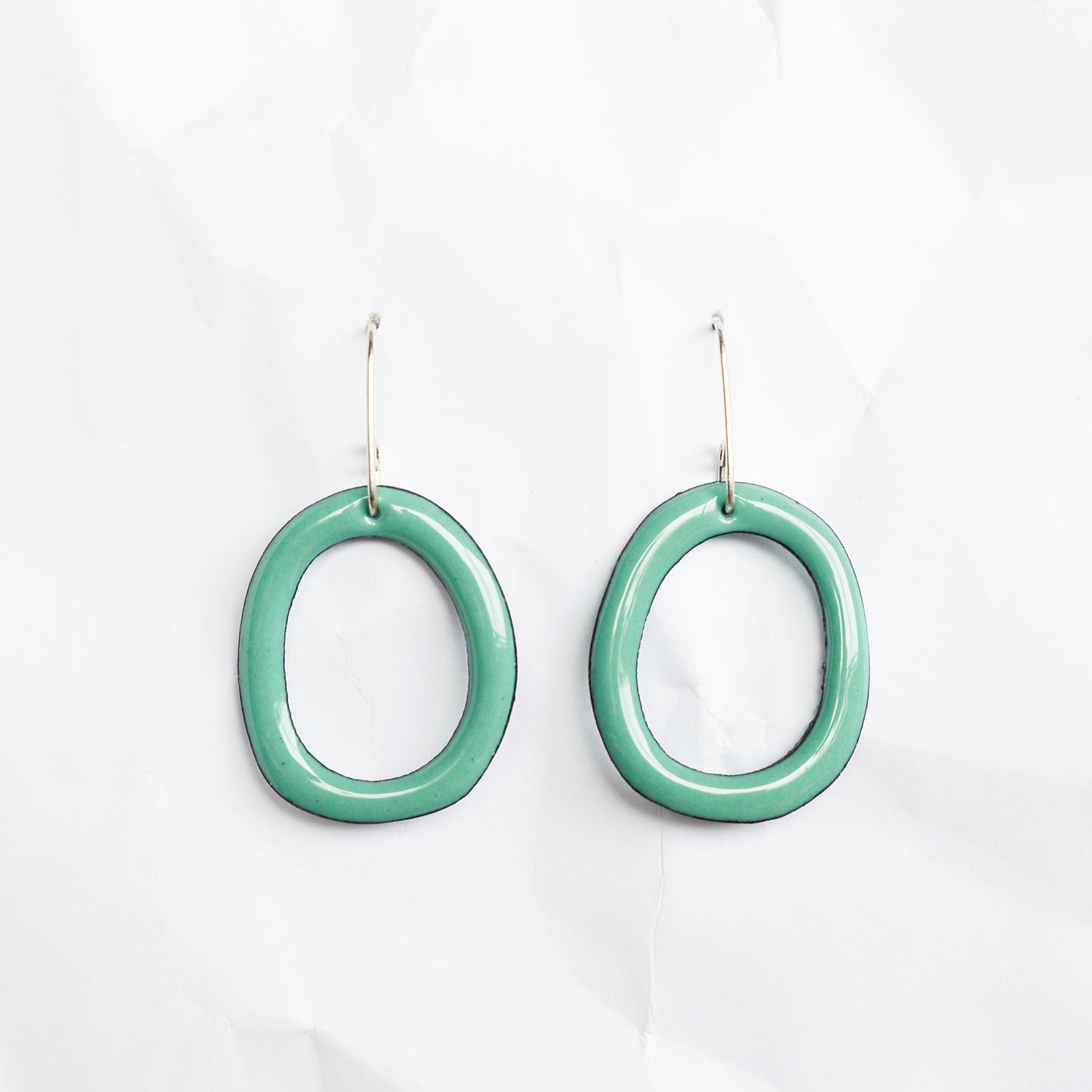 Enamel earrings handmade by Melbourne jeweller Jenna O'Brien
