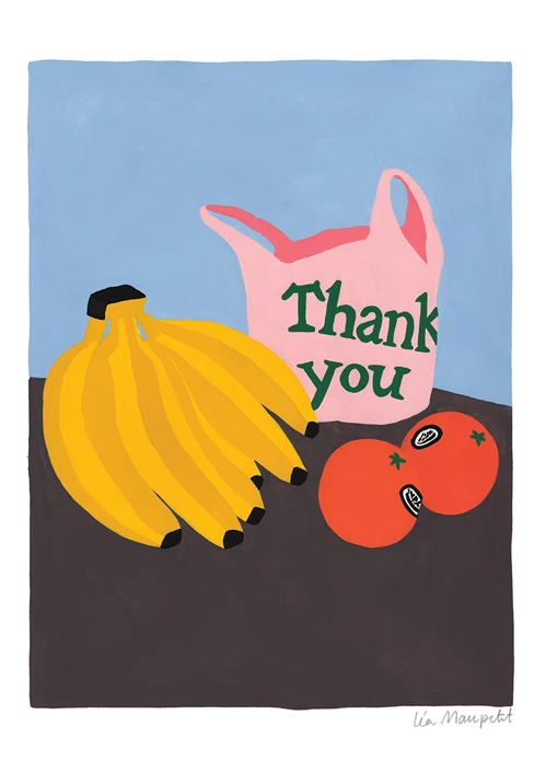 Colourful digital print by French illustrator Léa Maupetit