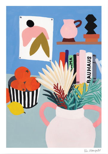 Colourful digital print by French illustrator Léa Maupetit