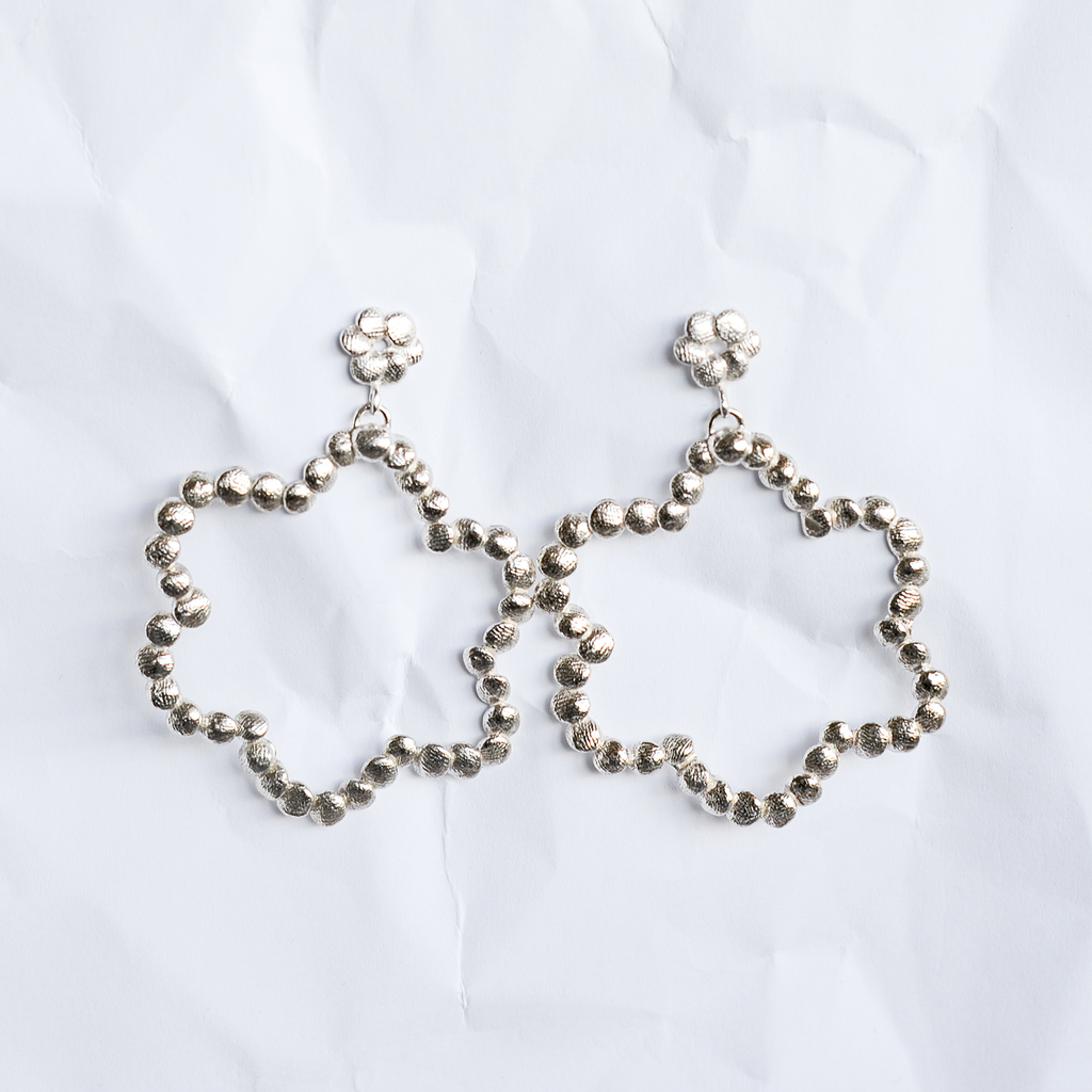 Sterling silver earrings handmade by Melbourne jeweller Yasmin Hackett