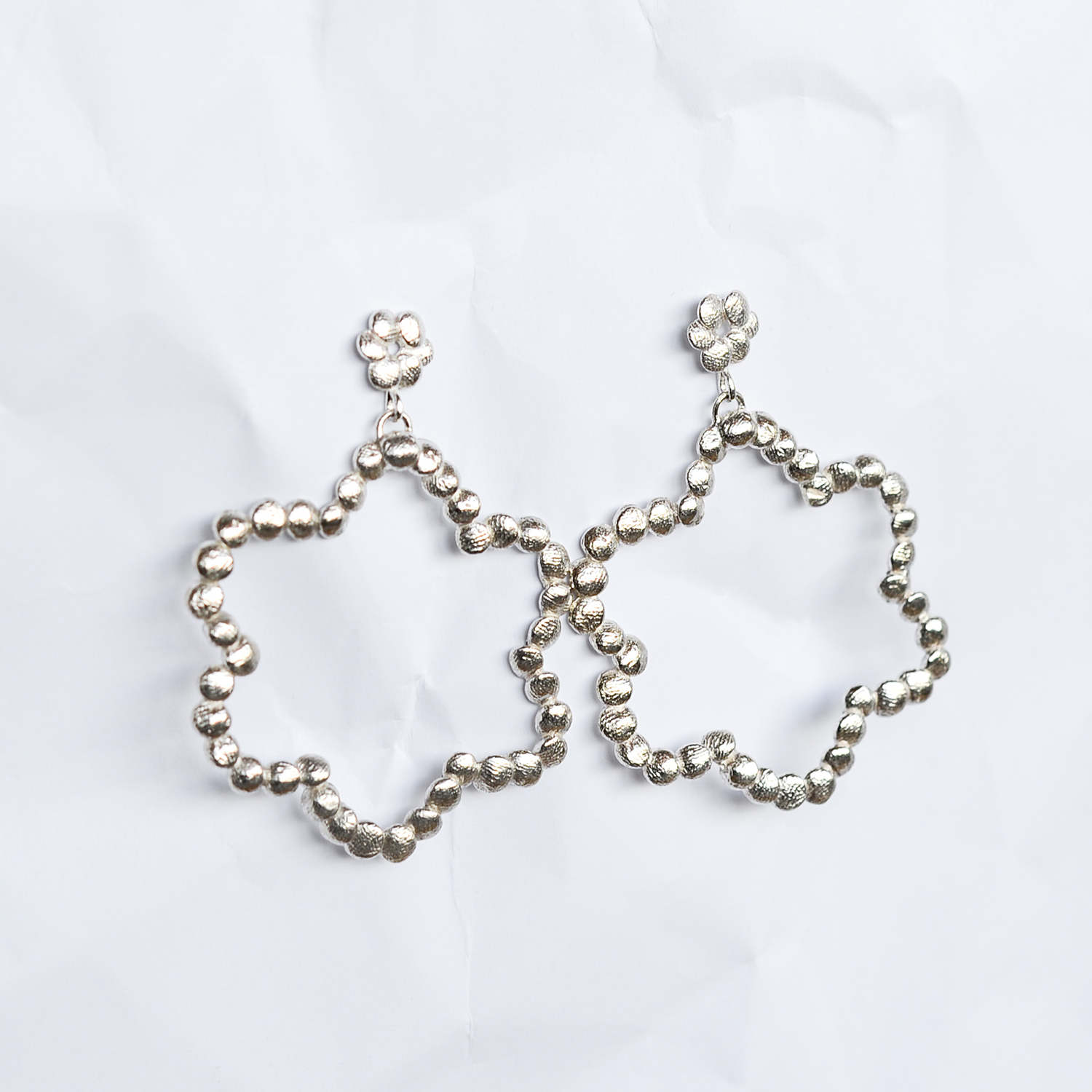 Sterling silver earrings handmade by Melbourne jeweller Yasmin Hackett