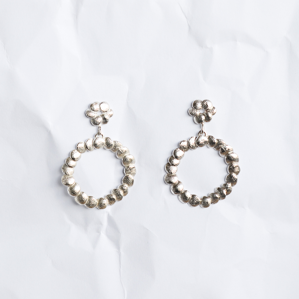 Sterling silver earrings handmade by Melbourne jeweller Yasmin Hackett