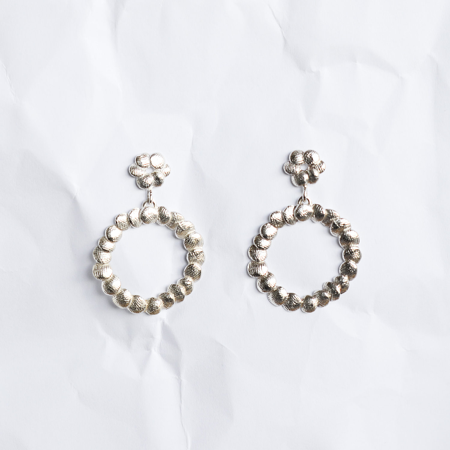 Sterling silver earrings handmade by Melbourne jeweller Yasmin Hackett