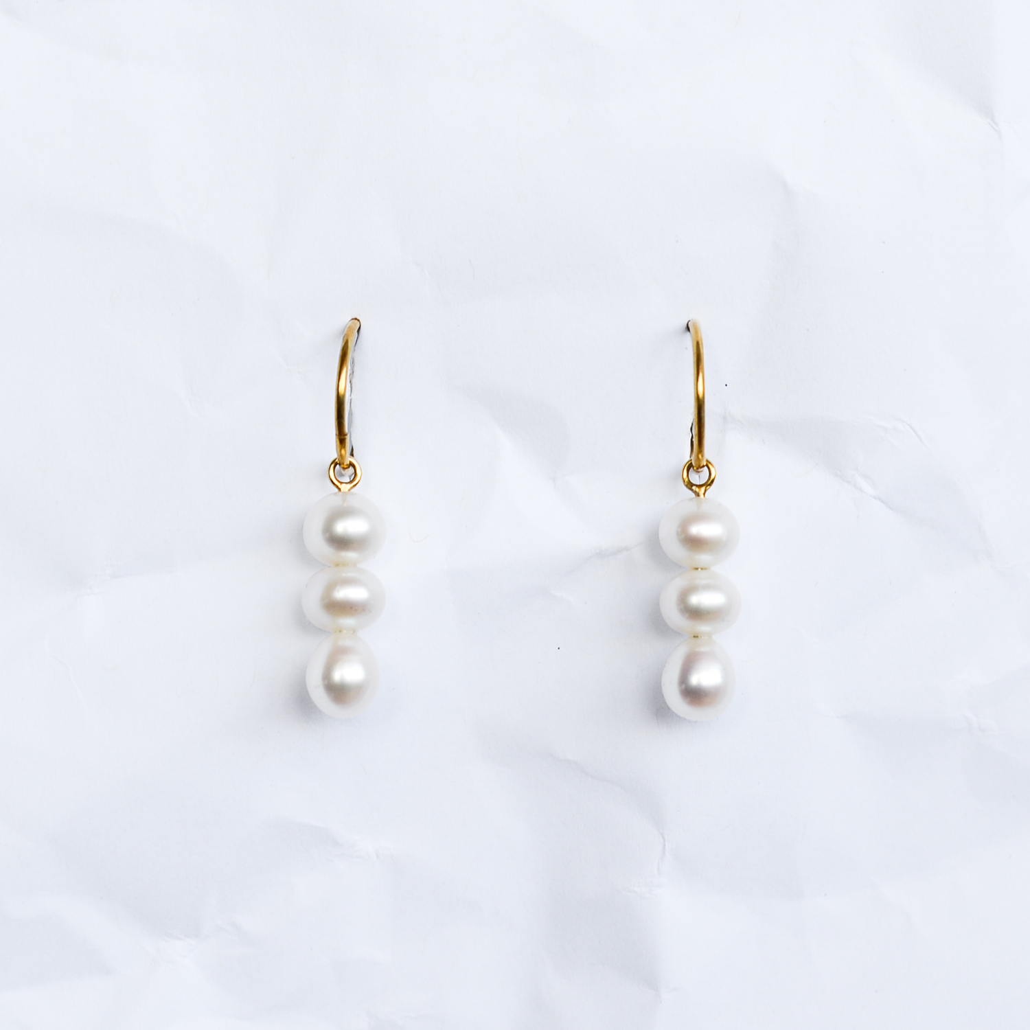 Gold-plated earrings handmade by Melbourne jeweller Yasmin Hackett