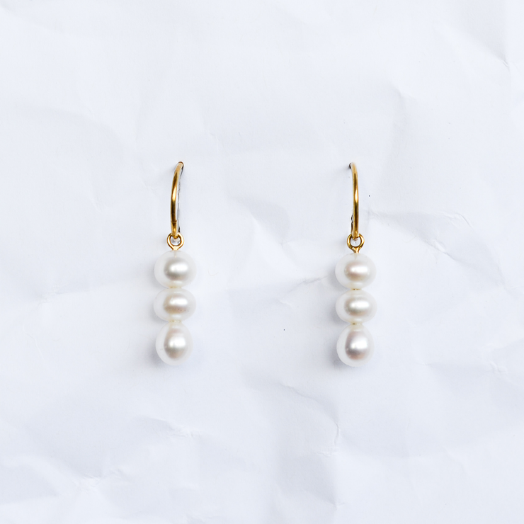 Gold-plated earrings handmade by Melbourne jeweller Yasmin Hackett