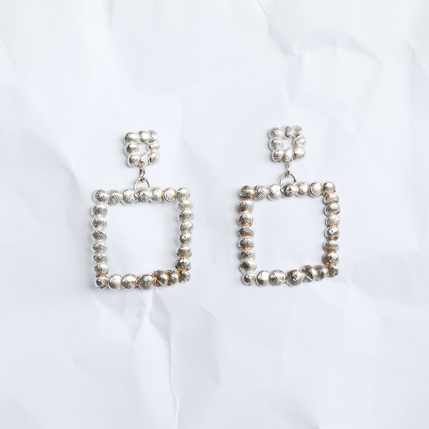 Sterling silver earrings handmade by Melbourne jeweller Yasmin Hackett